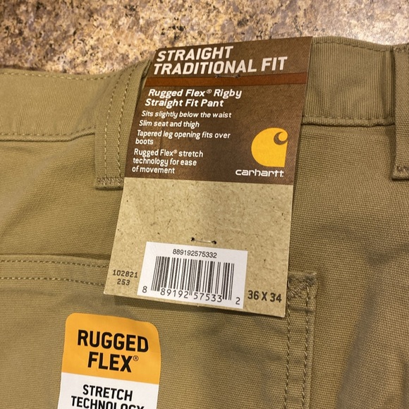 NWT Carhartt Rugged Flex Rigby Straight Fit Pant 36 x 34 Stretch Technology - Picture 11 of 15